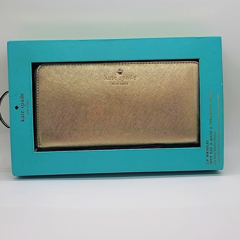KATE SPADE NIB ZIPPY GOLD WALLET